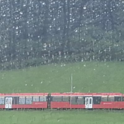 Le train rouge sur vert d'Appenzell